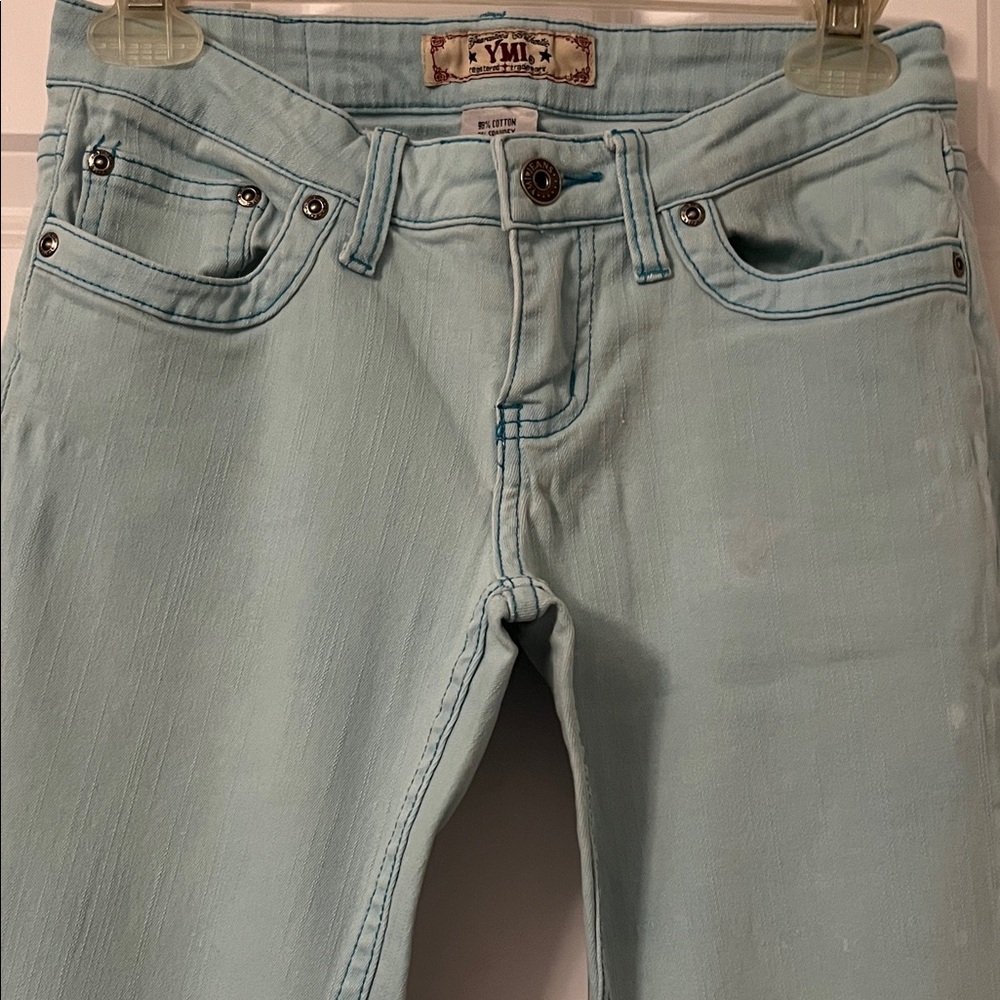 YMI VINTAGE Teal Blue Flare 80’- 90’s 👖 Jeans sz.3 LOW RISE